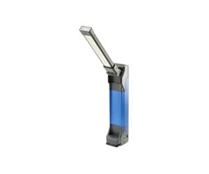 Högert Technik Lampe d'atelier 800 lm, 4 modes de fonctionnement, LED COB, intensité variable en continu, batterie externe, USB-C, réglage de la tête à 2 axes, aimant, pince, crochet, batterie 3,65 V,