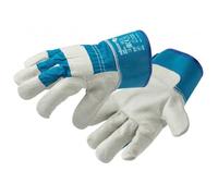 Högert Technik LEINE Gants en cuir de vachette canadien, bleu, taille 8, résistants à l'abrasion et renforcés, idéaux pour les travaux exigeants
