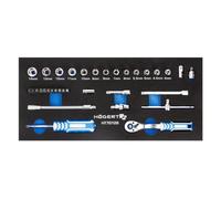 Högert Technik Lot de 34 clés à douille avec cliquet en EVA HT7G126