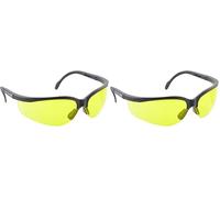Högert Technik - MAINZ Lunettes de protection jaunes unies, protection oculaire, protection UV, branches réglables, structure légère et durable, résistantes aux rayures (Lot de 2)