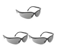 Högert Technik - MAINZ lunettes de protection teintées unies, protection des yeux, protection UV, branches réglables, structure légère et durable, résistantes aux rayures (Lot de 3)