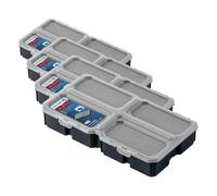 Högert Technik - Organisateur d'Outils HTM BOX HT7G509, Boite à Outils, Outils Bricolage, Boîte à Outils avec Couvercle Opaque en Plastique Résistant, Espace Supplémentaire pour Objets (Lot de 4)