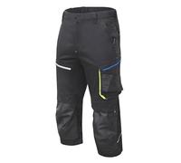 Högert Technik Pantalon de Protection élastique 3/4 de la Marque Reetz - Noir - Tissu sergé - Short avec Poches - Short de Travail pour Homme - en ISO 13688, Gris, L