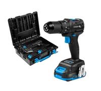 HÖGERT TECHNIK Perceuse visseuse à percussion brushless 18V 40 Nm, perceuse sans fil compacte avec 2 batteries 2 Ah, chargeur 4A et coffret pour béton bois métal