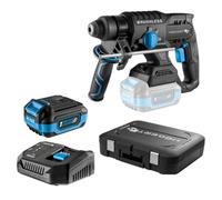 HÖGERT TECHNIK Perforateur brushless 18V, 2,0 J, fonction burinage, batterie 4,0 Ah, chargeur 4A, engrenage métal, LED