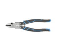 Högert Technik Pince Coupante Multifonction 6 en 1 HT1P243, Dénudeur de Fil 10-18 AWG, Pince à Sertir 0.5-2.5mm, Acier CrV, Poignées Ergonomiques pour Électricien