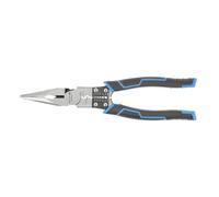 Högert Technik Pince Multifonction 9 en 1 à Bec Long HT1P244, Dénudeur de Fil 1.0-2.6mm, Sertisseur de Cosses 0.5-2.5mm, Acier Chrome-Vanadium, Longueur 230mm