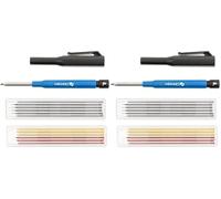 Högert Technik - Porte-mine | Porte-mine Grip | Crayon automatique | 6 plumes d'écriture HB (Lot de 2)