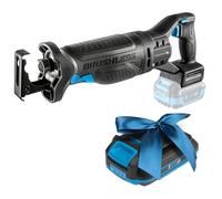 HÖGERT TECHNIK Scie sabre sans fil 18V, moteur sans balais, sans fil, 0-3000 tr/min, course de lame 28 mm, changement de lame sans outil, engrenage métallique, poignée anti-vibration + PROMO 2,0 Ah