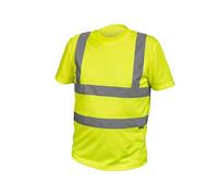 Högert Technik - T-Shirt d'avertissement Rossel en Polyester Jaune XL (54) | Gilet de sécurité réfléchissant Respirant léger à Manches Courtes vêtements de Travail Chemises Visibles, Jaune, XL