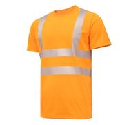 Högert Technik - T-shirt de sécurité JURAL II en polycoton | Orange 2XL (56) | Gilet de signalisation réfléchissant respirant léger à manches courtes Vêtements de travail Chemises visibles