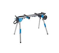 Högert Technik Table de sciage mobile pliable pour scies radiales et à ruban avec supports à rouleaux, étagères à outils, construction en acier et aluminium et capacité de charge de 100 kg pour un
