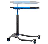 Högert Technik Table de Travail Mobile HT7G564, Hauteur réglable 86-120 cm, capacité 30 kg, Cadre en H pour l'entretien Automobile, 4 roulettes pivotantes TPR avec Frein, Bleu-Noir