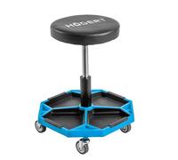 Högert Technik - Tabouret d'atelier réglable | Siège d'atelier télescopique | Réglage de la Hauteur | Construction Robuste | Charge maximale : 140 kg | Tabouret Roulant pour Atelier