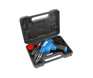 HÖGERT TECHNIK Transformer Soldering Iron, 200W, 3 Temperature Levels, Fast Heating, LED Light, Ergonomic Handle, Includes Accessories & Carry Case