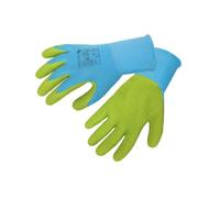 Högert Technik ULLER Gants avec revêtement en latex, bleu/vert, taille 9, protection contre les dangers mécaniques, flexibilité et haute