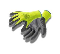 Högert Technik VECHTE Gants avec revêtement en nitrile, gants ondulés verts/c.gris, taille 11, résistants à l'abrasion, idéaux pour les travaux de montage et d'entretien précis
