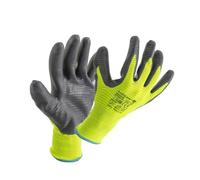 Högert Technik VECHTE Gants avec revêtement en nitrile, gants ondulés verts/c.gris, taille 9, résistants à l'abrasion, idéaux pour les travaux de montage et d'entretien précis