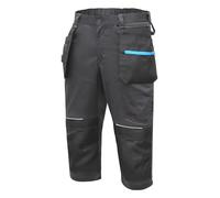 Högert Technik - WURNITZ Pantalon 3/4 élastique de Protection | Tissu sergé | Short avec Poches | Pantalon de Travail Court pour Homme | Short de Travail pour Homme | en ISO 13688, Gris, L