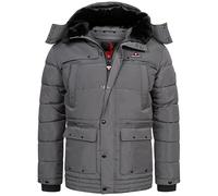 Höhenhorn Achalm Veste d'hiver matelassée pour homme avec capuche amovible et col en fourrure synthétique