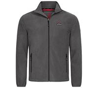 Höhenhorn Badus Veste en micropolaire pour homme avec fermeture éclair et col montant pour l'extérieur, randonnée, trekking, gris, M