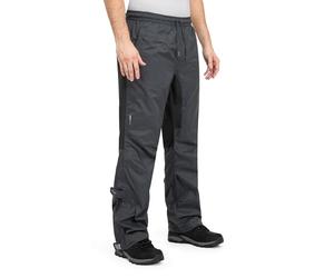 Höhenhorn Pluvia Hommes - Pantalon de pluie imperméable avec surpantalon - Colonne d'eau 5.000 mm - Pantalon de plein air respirant avec sac de transport, gris, XL