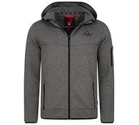 Höhenhorn Tacul Veste en tricot pour homme avec intérieur en polaire tricotée et col montant chaud en plusieurs couleurs Tailles S à 3XL, Gris avec capuche., M