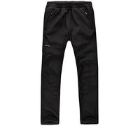 Höhenhorn Tiegun Pantalon softshell pour enfant garçon et fille Pantalon d'extérieur doublé Pantalon de snowboard d'hiver imperméable respirant, Noir , 152 cm