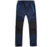 Höhenhorn Tiegun Pantalon softshell pour enfant Garçons Filles Pantalon d'extérieur doublé Hiver Pantalon de snowboard Imperméable Respirant, Bleu foncé/bleu, 164 cm