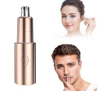 hoehew Mini tondeuse à poils de nez pour femme, portable, rechargeable, professionnelle, indolore, sans douleur, outil de maquillage facile à nettoyer (doré)