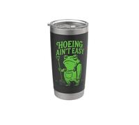 Hoeing Ain't Easy Frog Humour de plantation de jardin amusant Gobelet isotherme en acier inoxydable double paroi