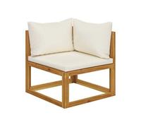 Hoekbank sectioneel met crÃmewit kussen massief acaciahout311861