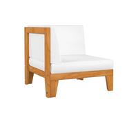 Hoekbank sectioneel met crÃmewitte kussens acaciahout312148