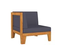 Hoekbank sectioneel met donkergrijze kussens acaciahout312149