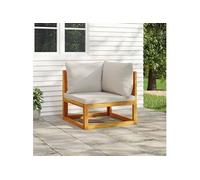 Vidaxl Canapé D'angle Sectionnel Avec Coussins Gris Clair Bois Acacia