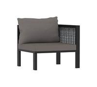 Hoekbank sectioneel met linkerarmleuning poly rattan antraciet 49396