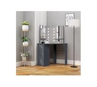 Hoekkaptafel met LED 111x54x141,5 cm grijs326532