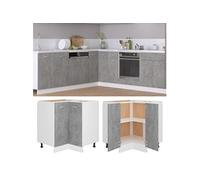 vidaXL Armoire d'angle basse Lyon – Gris béton, 75,5×75,5×81,5 cm, bois d'ingénierie 802493