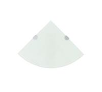 Hoekschap met chromen dragers 25x25 cm glas wit243858