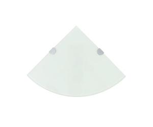 Hoekschap met chromen dragers 25x25 cm glas wit243858