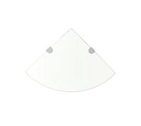 Hoekschap met chromen dragers transparant 25x25 cm glas243852