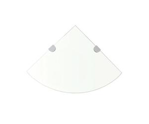 Hoekschap met chromen dragers transparant 25x25 cm glas243852