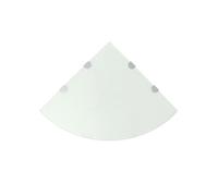 Hoekschap met chromen dragers wit 45x45 cm glas243860