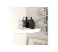 vidaXL Hoekschap zwevend 25x25x3,8 cm MDF hoogglans wit323886 Blanc G