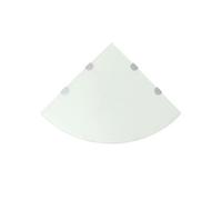 Hoekschappen 2 st met chromen dragers 45x45 cm glas wit3051600