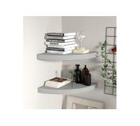 Etagère d'Angle Flottante Blanc MDF Murale Bibliothèque Chambre Salon vidaXL