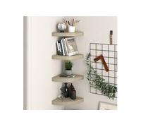 Hoekschappen zwevend 4 st 25x25x3,8 cm MDF eikenkleurig323906