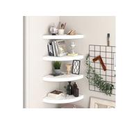 Hoekschappen zwevend 4 st 35x35x3,8 cm MDF hoogglans wit323909