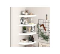 vidaXL Étagères d'angle flottantes 323918 – 4 pièces 35x35x3,8 cm MDF Blanc