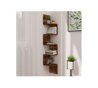 vidaXL Étagère d'angle murale chêne fumé 19x19x123cm bois d'ingénierie 326839